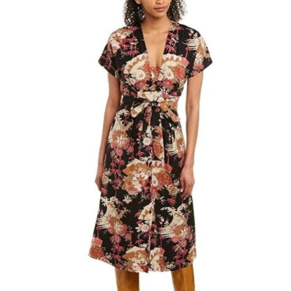 Current/Elliot The Retro Linen Bamboo Midi Dress NEW CONDITION